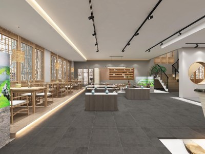 新中式茶叶店3D模型下载